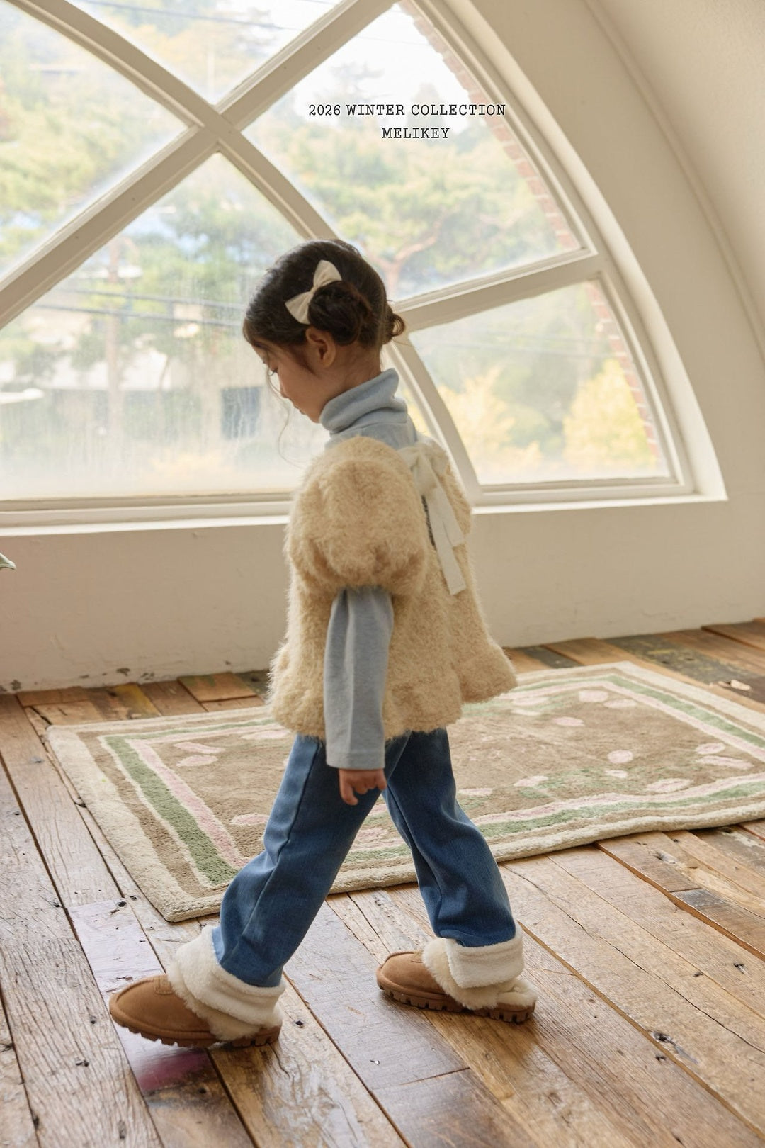 [Melikey] Wool denim heart flare pants