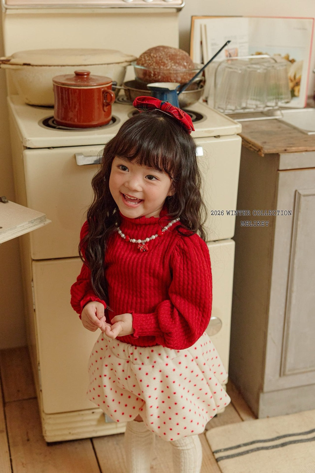 [Melikey] Knit rib puff tee
