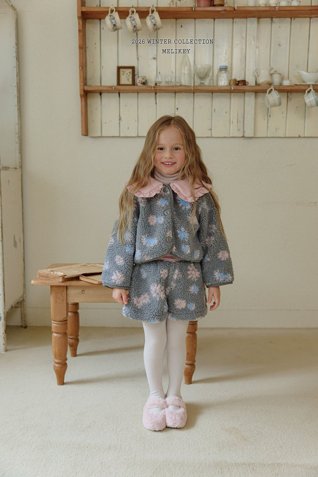 [Melikey] Flower boa jacket