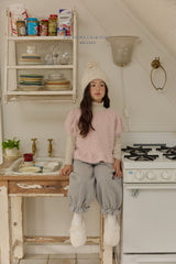 [Melikey] Fur frill puff tops