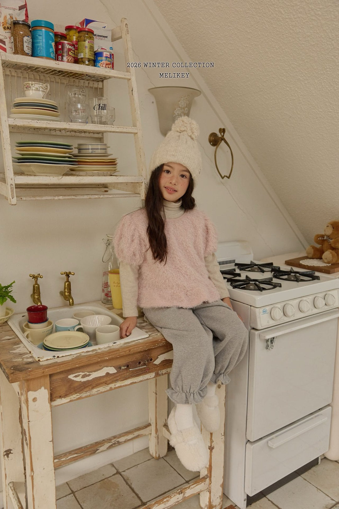 [Melikey] Fur frill puff tops