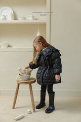 [Melikey] Heart quilting long padded jumper