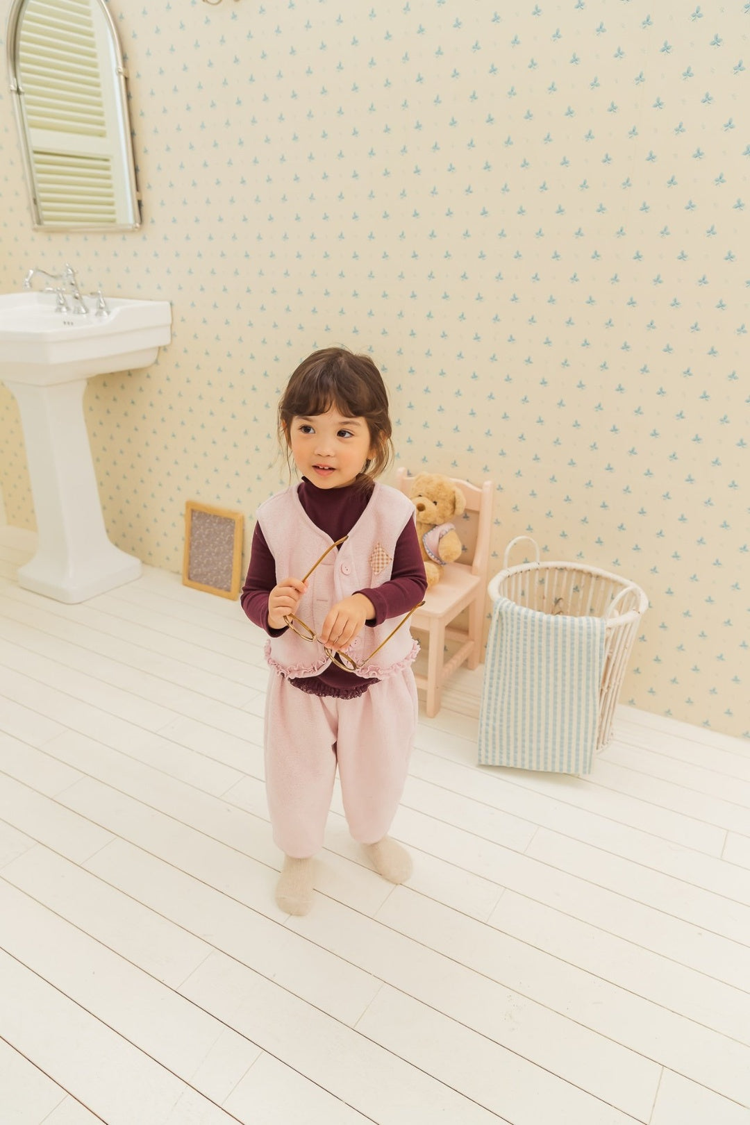 [milk powder] Warm fleece pants