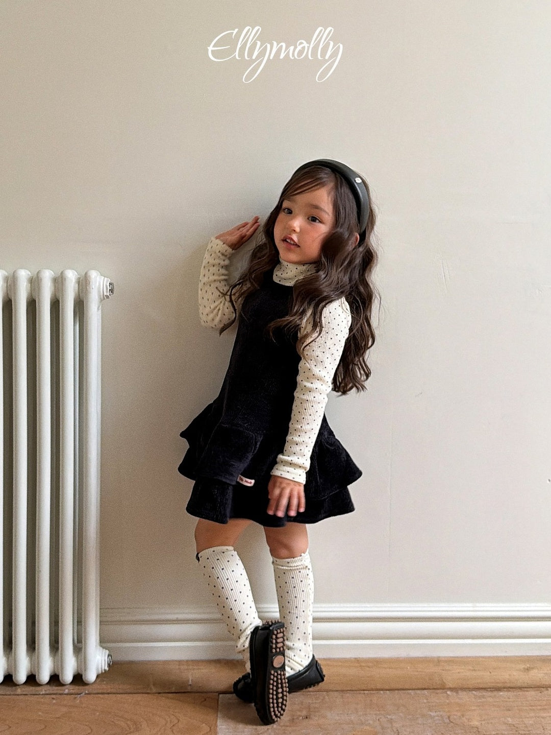 [ELLY MOLLY] Dot rib socks