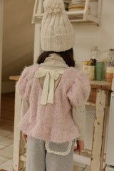 [Melikey] Fur frill puff tops