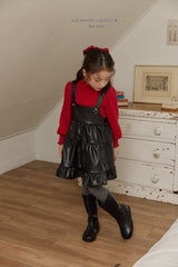 [Melikey] Chic leather cancan one-piece