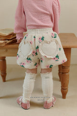 [Melikey] Heart flower boa shorts