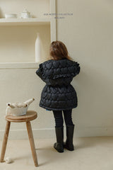 [Melikey] Heart quilting long padded jumper
