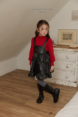 [Melikey] Chic leather cancan one-piece