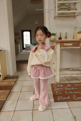 [Melikey] Frill velvet flare pants
