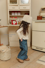 [Melikey] Velvet ribbon denim pants