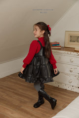 [Melikey] Chic leather cancan one-piece