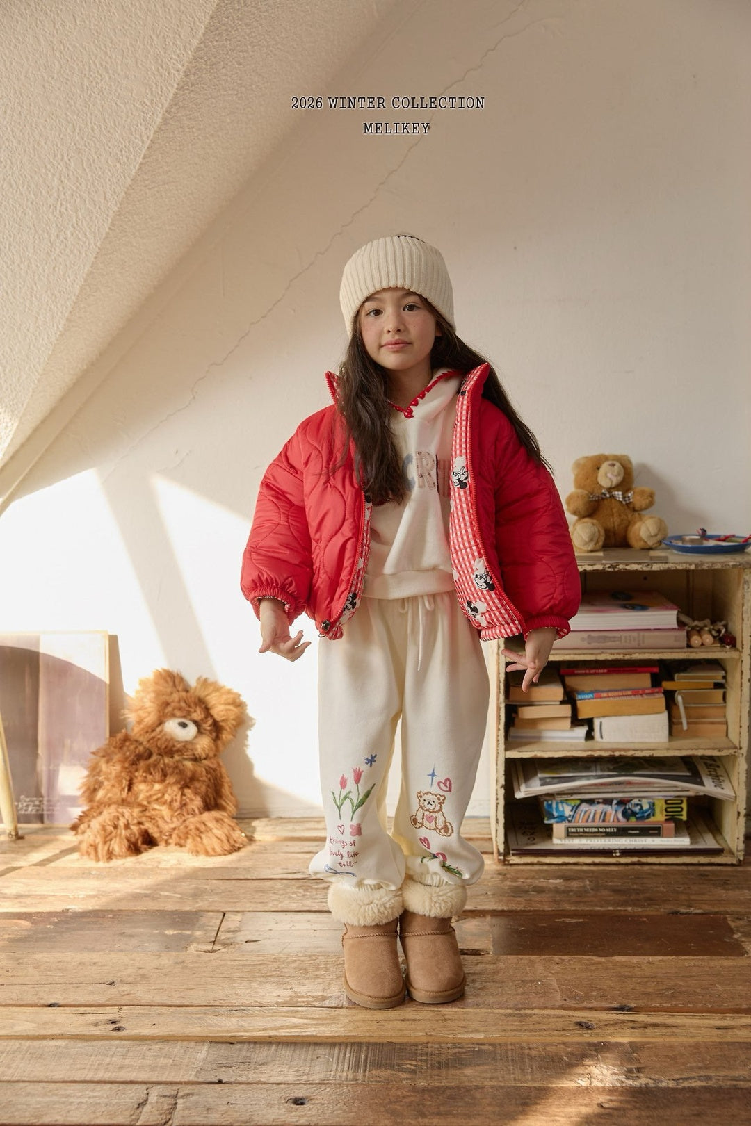 [Melikey] Bear illustration jogger pants