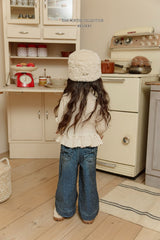 [Melikey] Velvet ribbon denim pants
