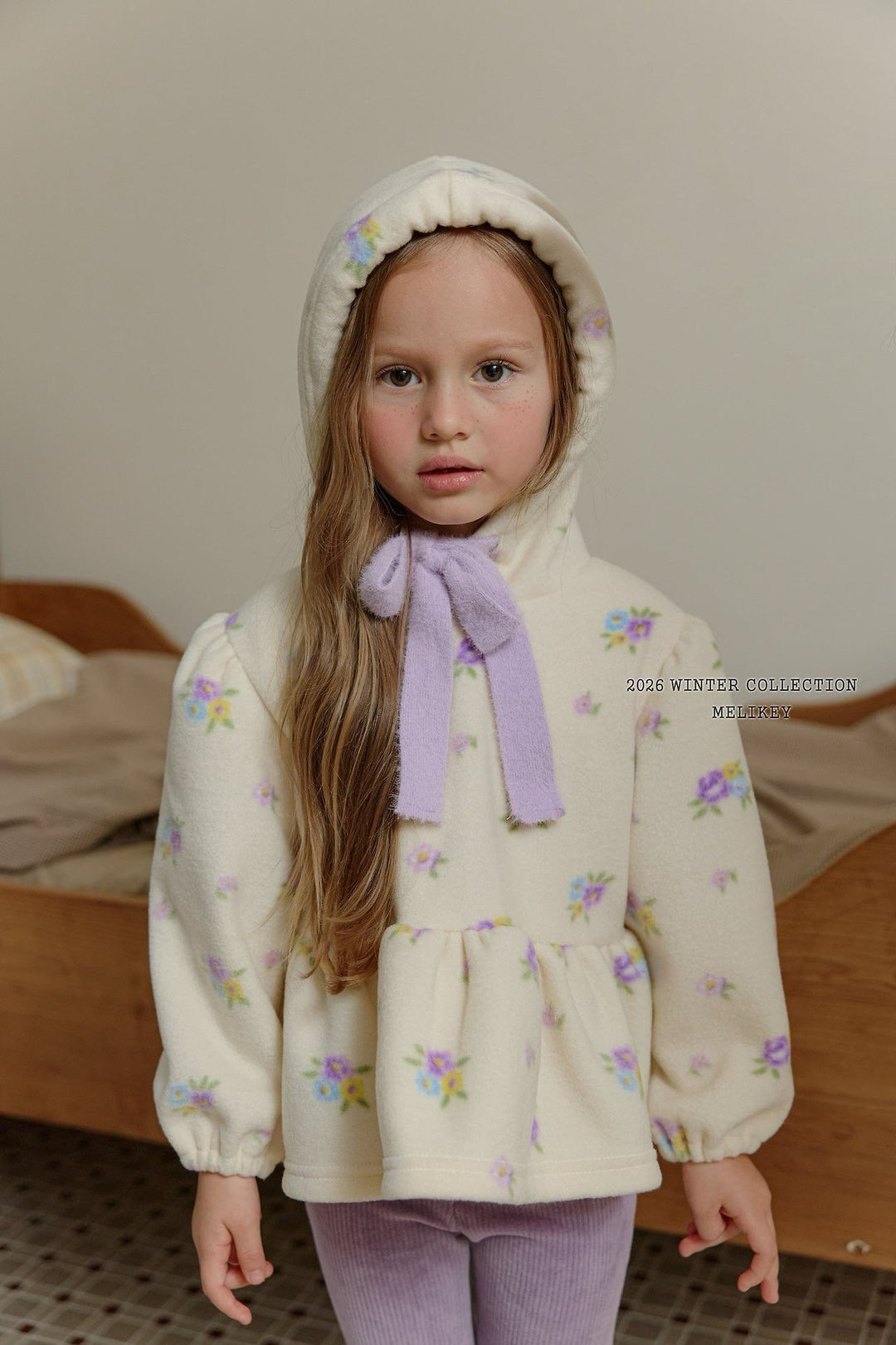 [Melikey] Flower frill hoodie