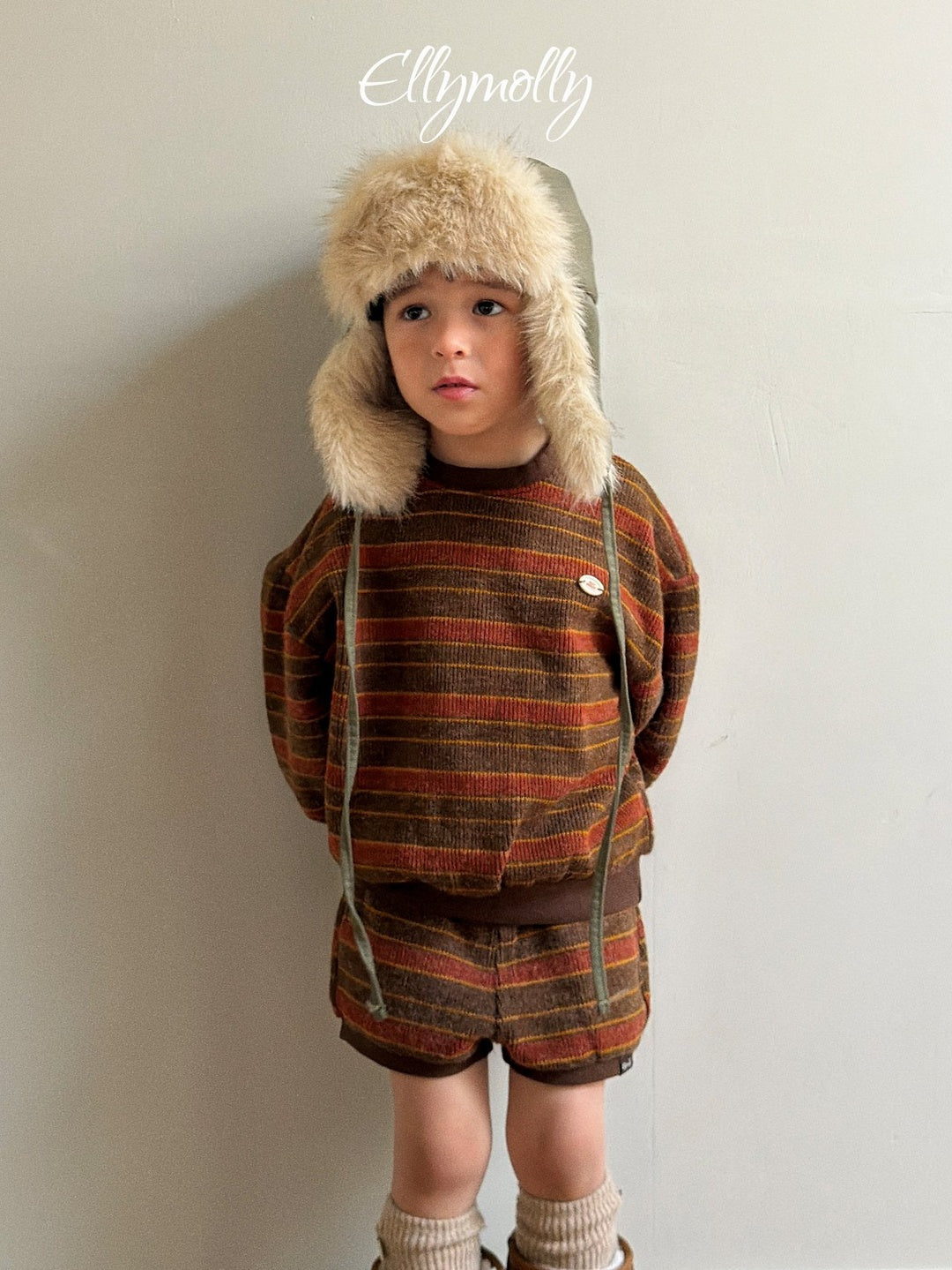 [ELLY MOLLY] Globe knit mtm