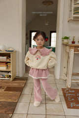 [Melikey] Frill velvet flare pants