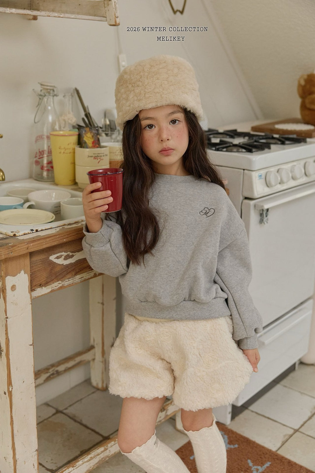 [Melikey] Rose fur pumpkin pants