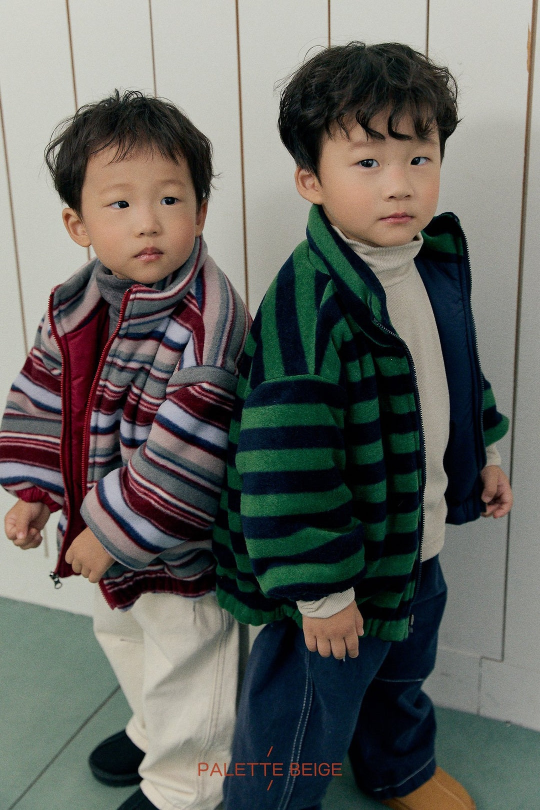 [PALETTE BEIGE] Color block reversible jumper