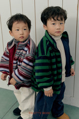 [PALETTE BEIGE] Color block reversible jumper