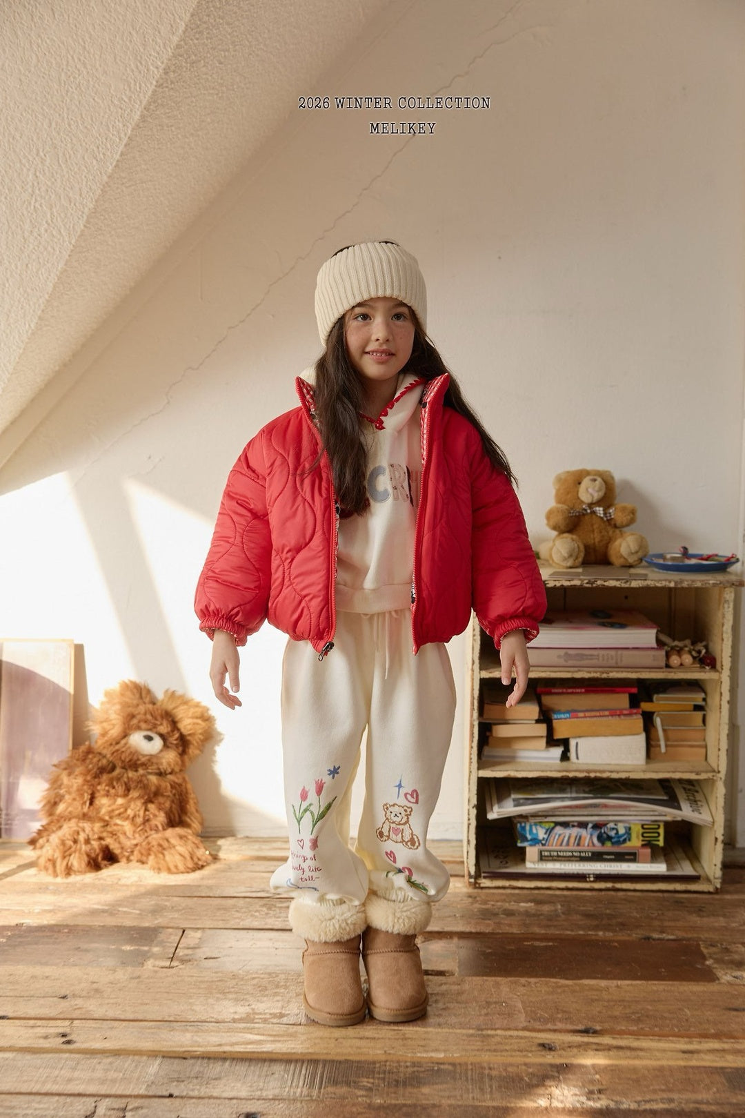 [Melikey] Bear illustration jogger pants