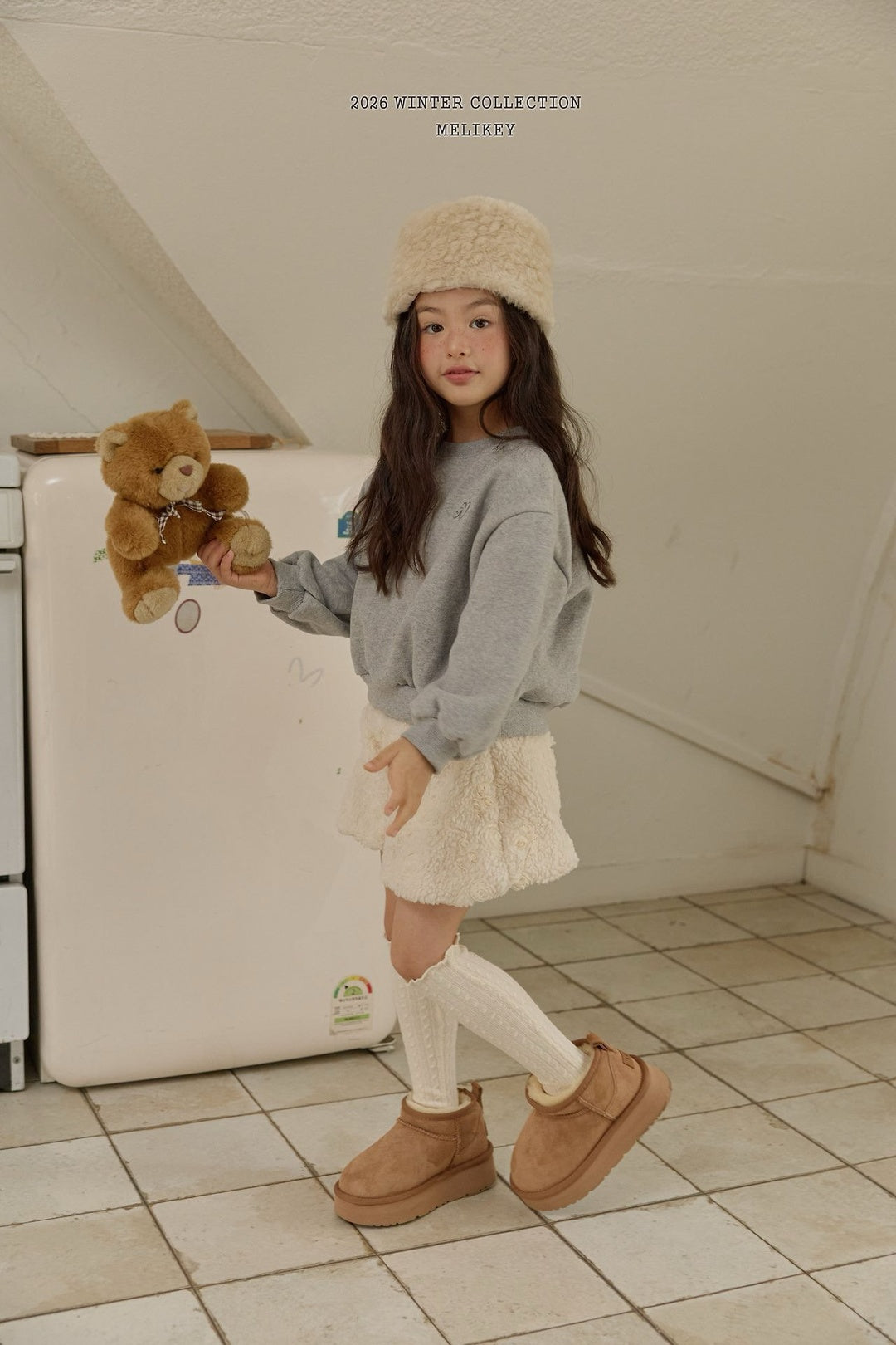 [Melikey] Rose fur pumpkin pants