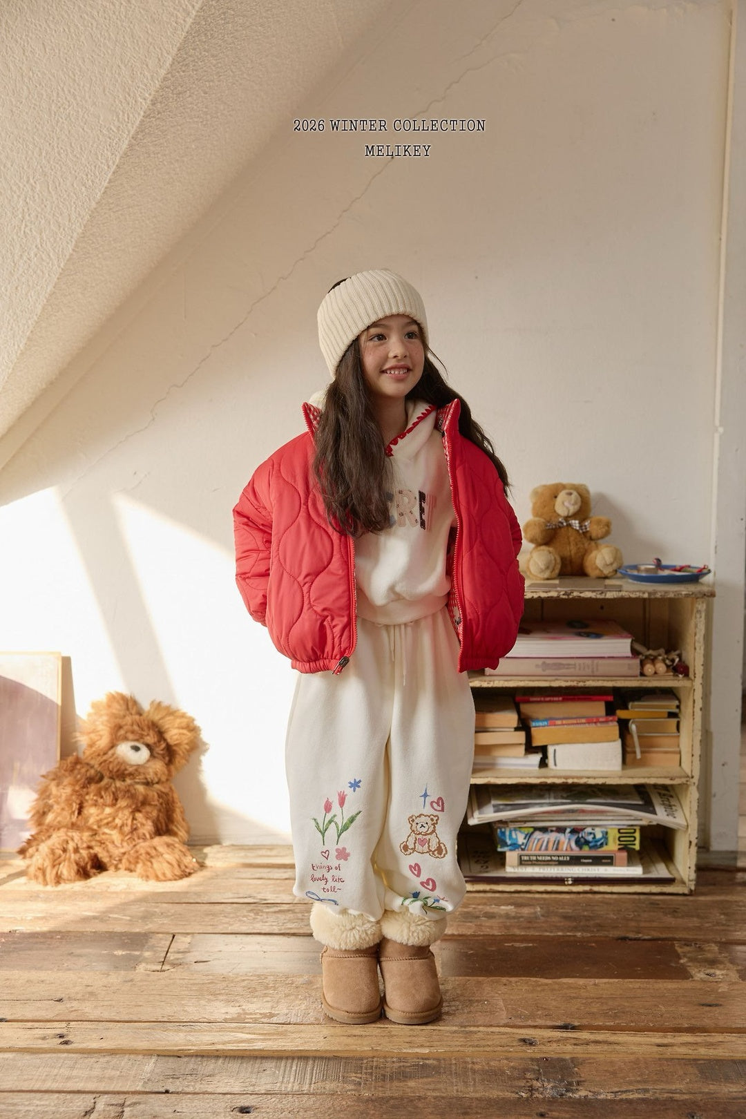 [Melikey] Bear illustration jogger pants