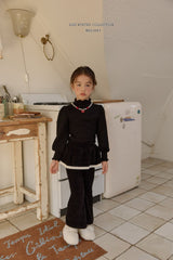 [Melikey] Frill velvet flare pants