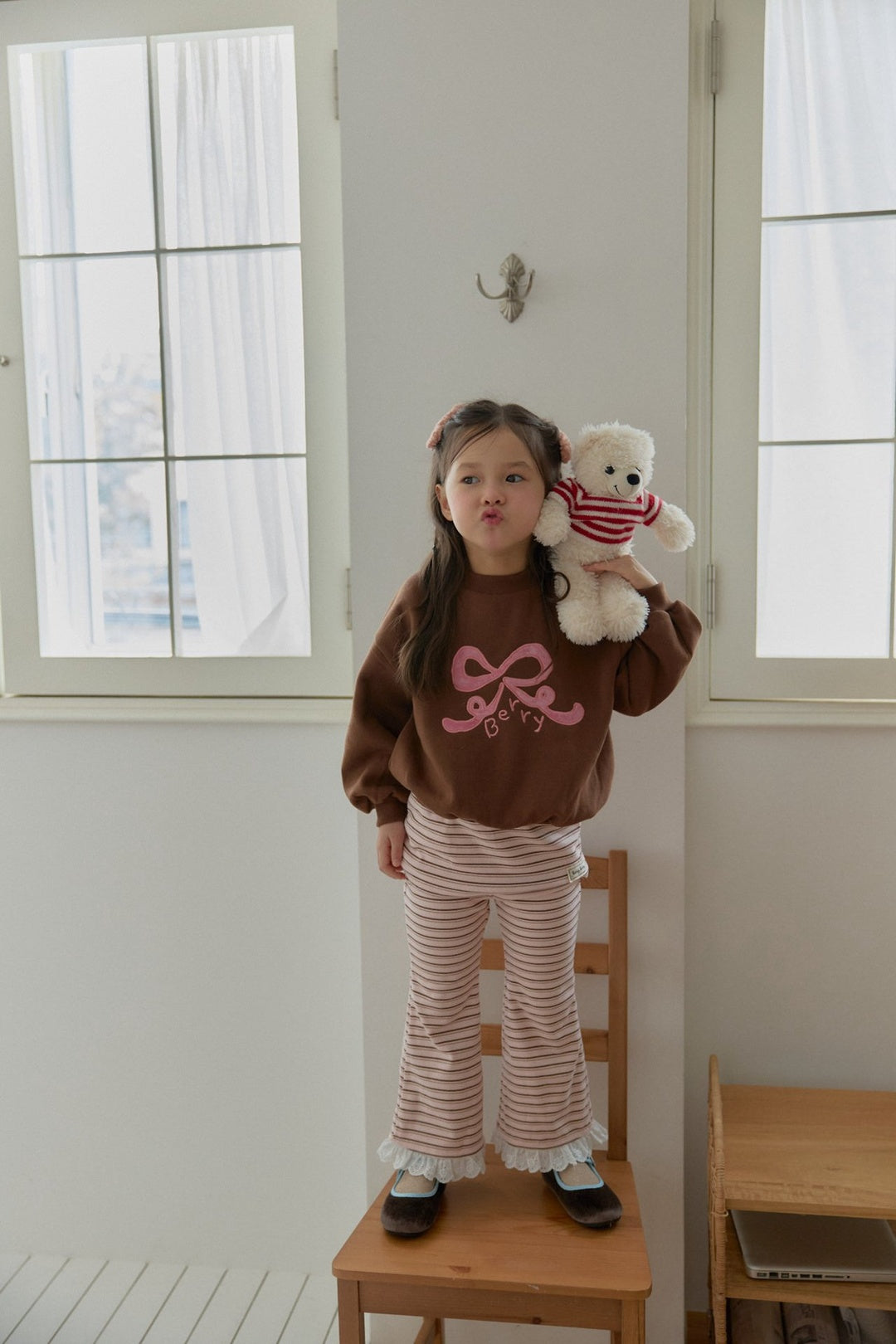 [berryberry] Cozy stripe skirt leggings