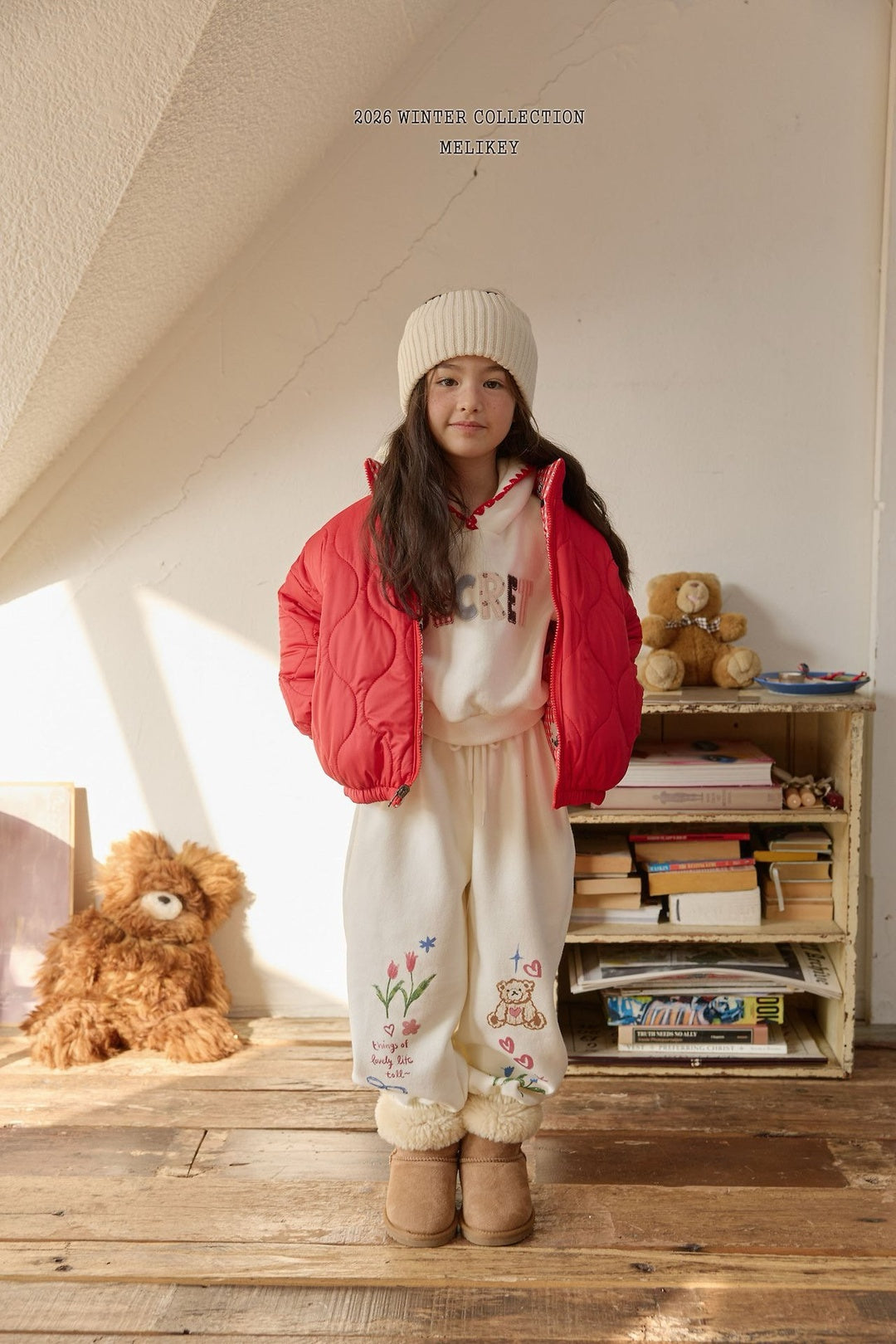 [Melikey] Bear illustration jogger pants