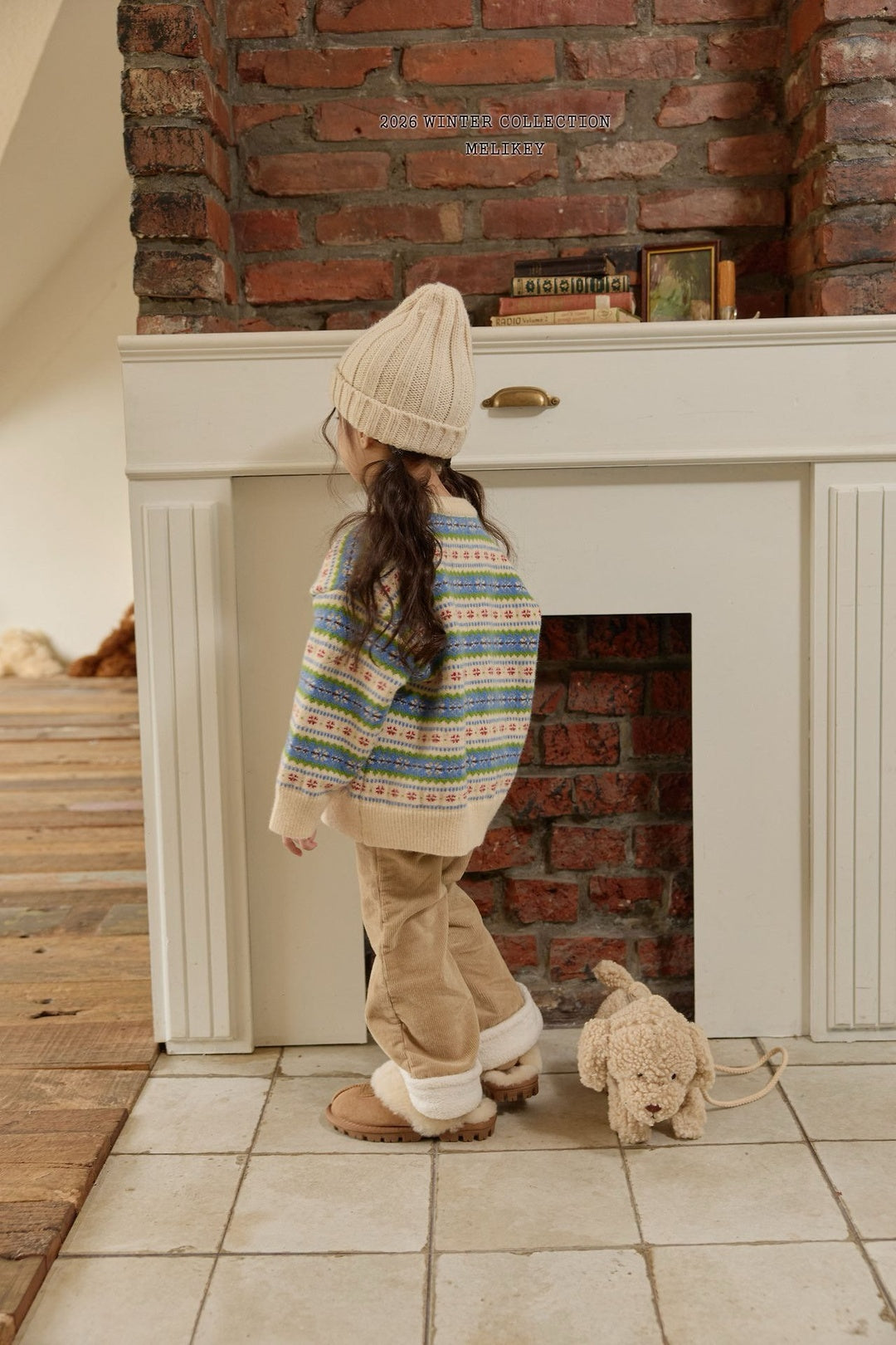 [Melikey] Corduroy heart flare pants