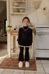 [Melikey] Frill velvet flare pants