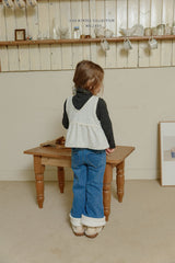 [Melikey] Wool denim heart flare pants