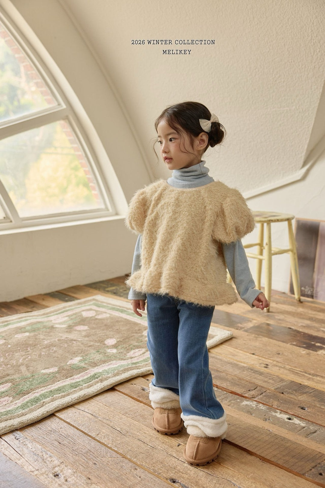 [Melikey] Fur frill puff tops