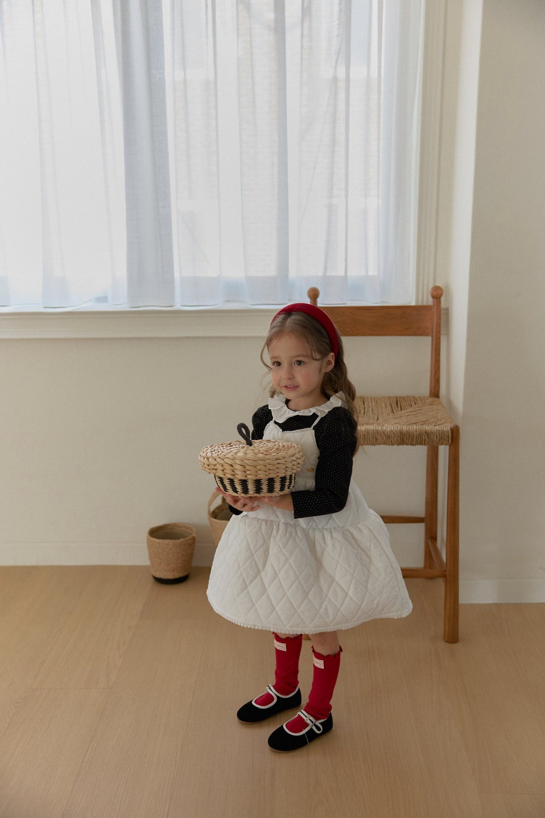 [berryberry] Dot puff lace tee