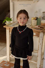 [Melikey] Knit rib puff tee