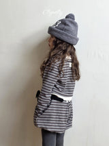 [ELLY MOLLY] Latte stripe balloon shorts