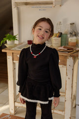 [Melikey] Knit rib puff tee