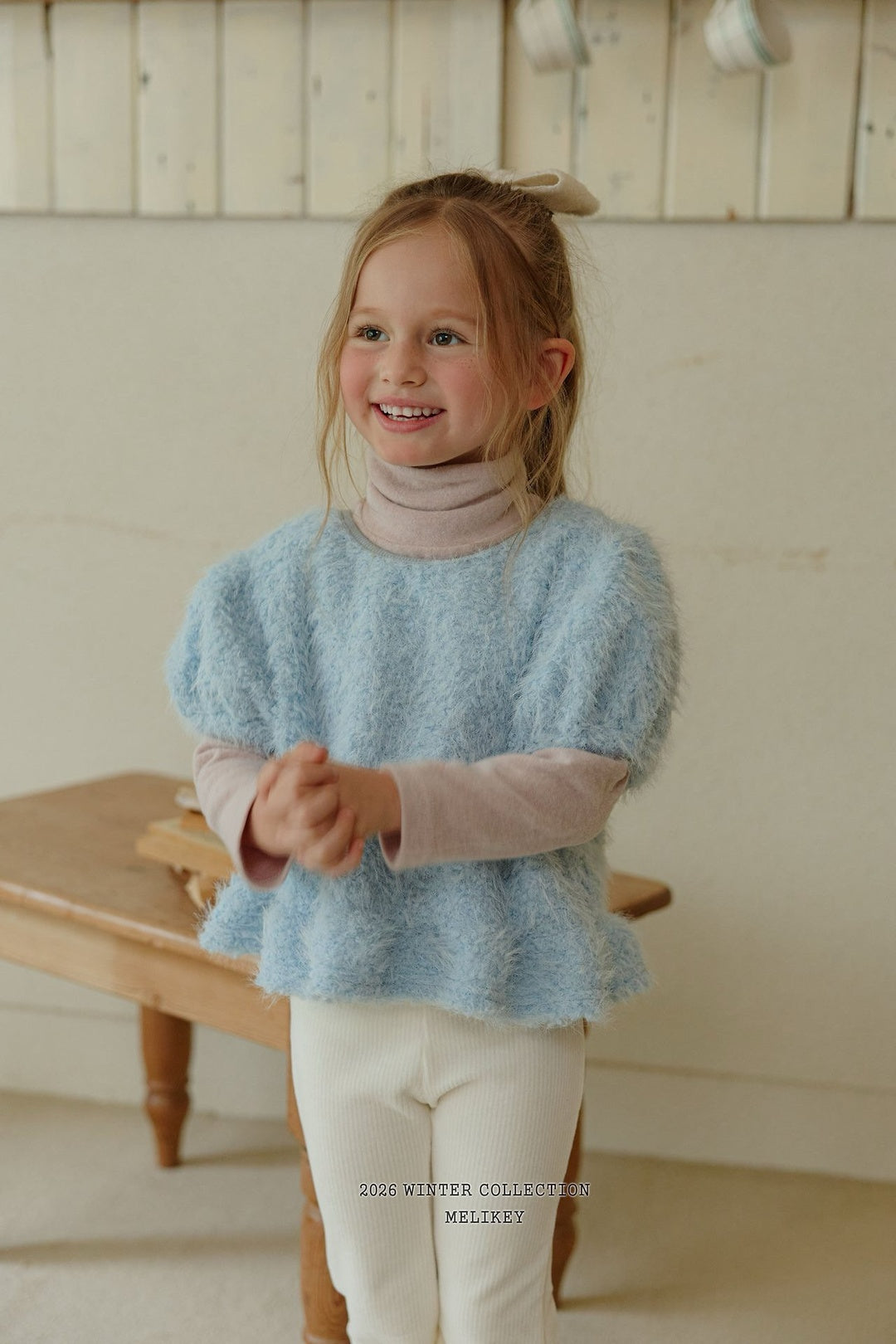 [Melikey] Fur frill puff tops