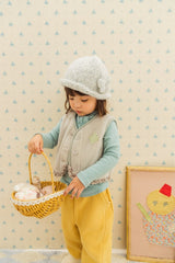 [milk powder] Shirring halfneck tee