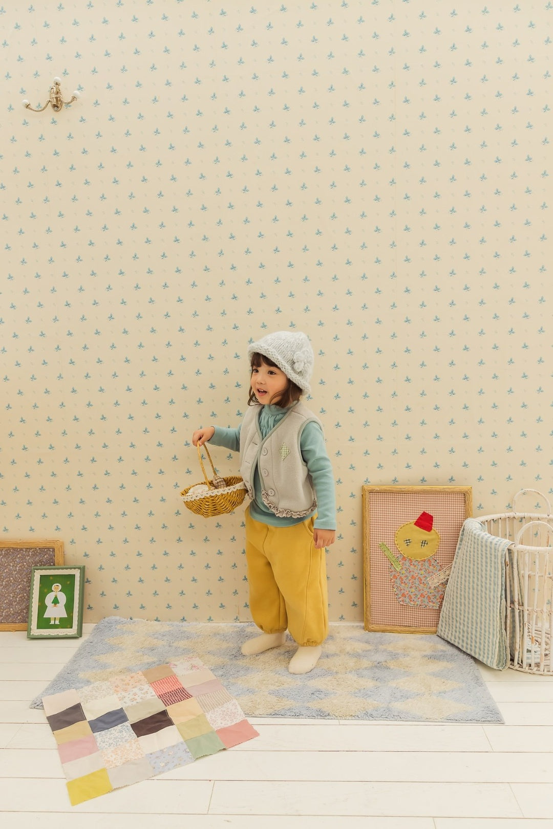 [milk powder] Warm fleece vest