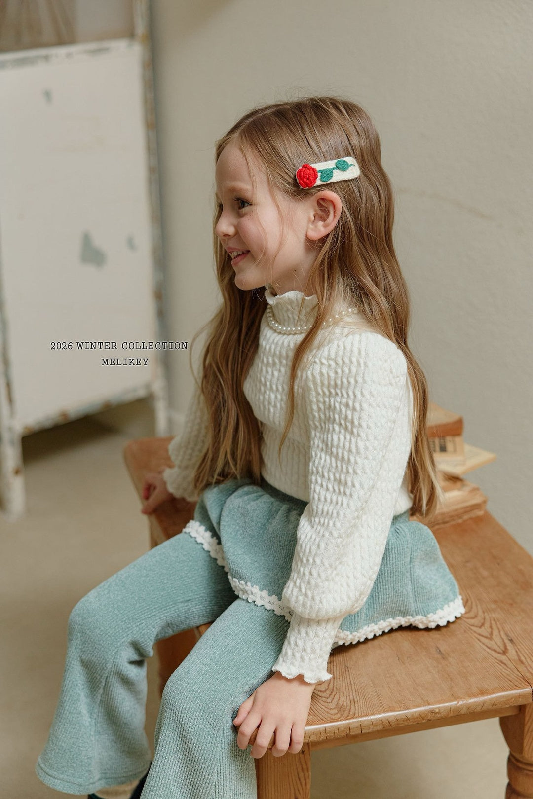 [Melikey] Knit rib puff tee
