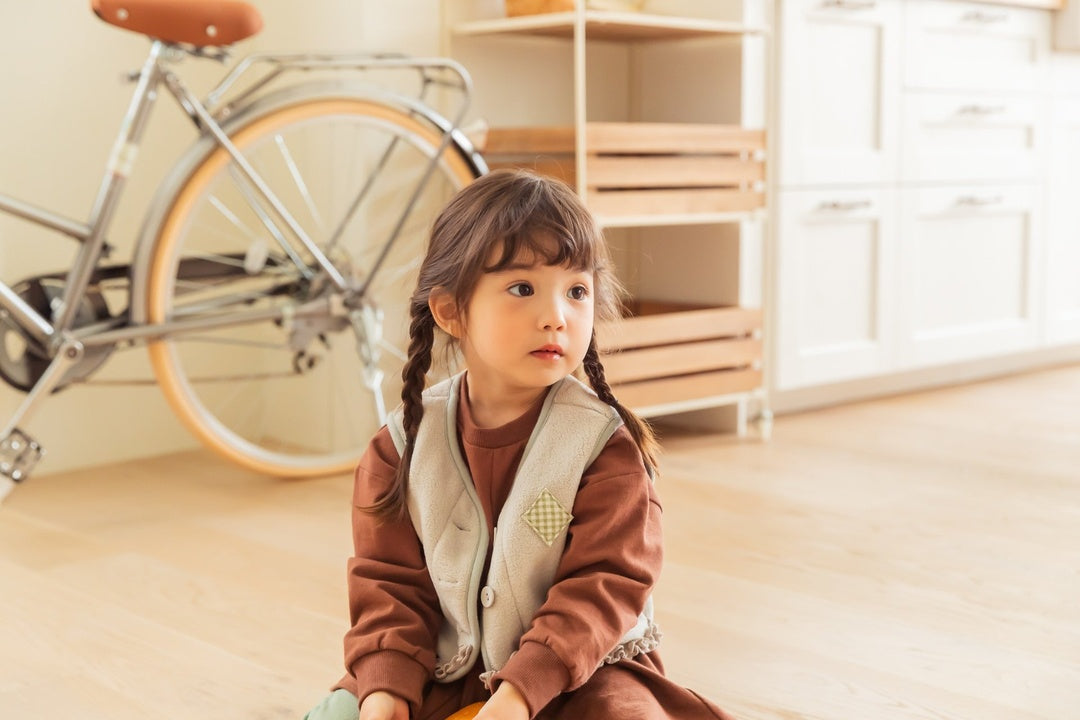 [milk powder] Warm fleece vest