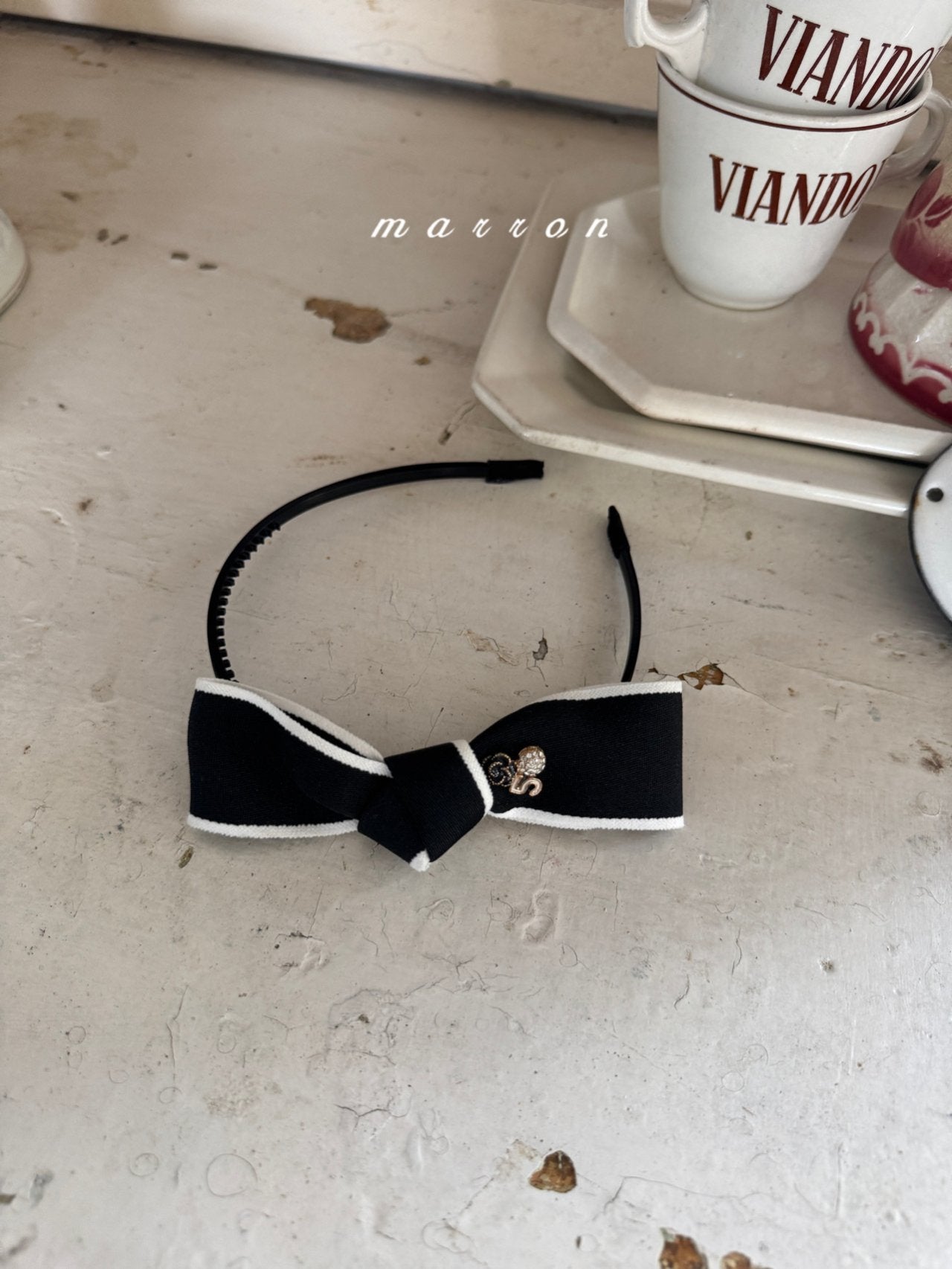 ［marron］Chess ribbon headband