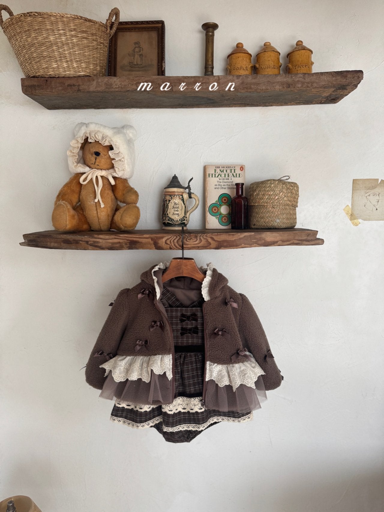 ［marron］Bear fur bonnet