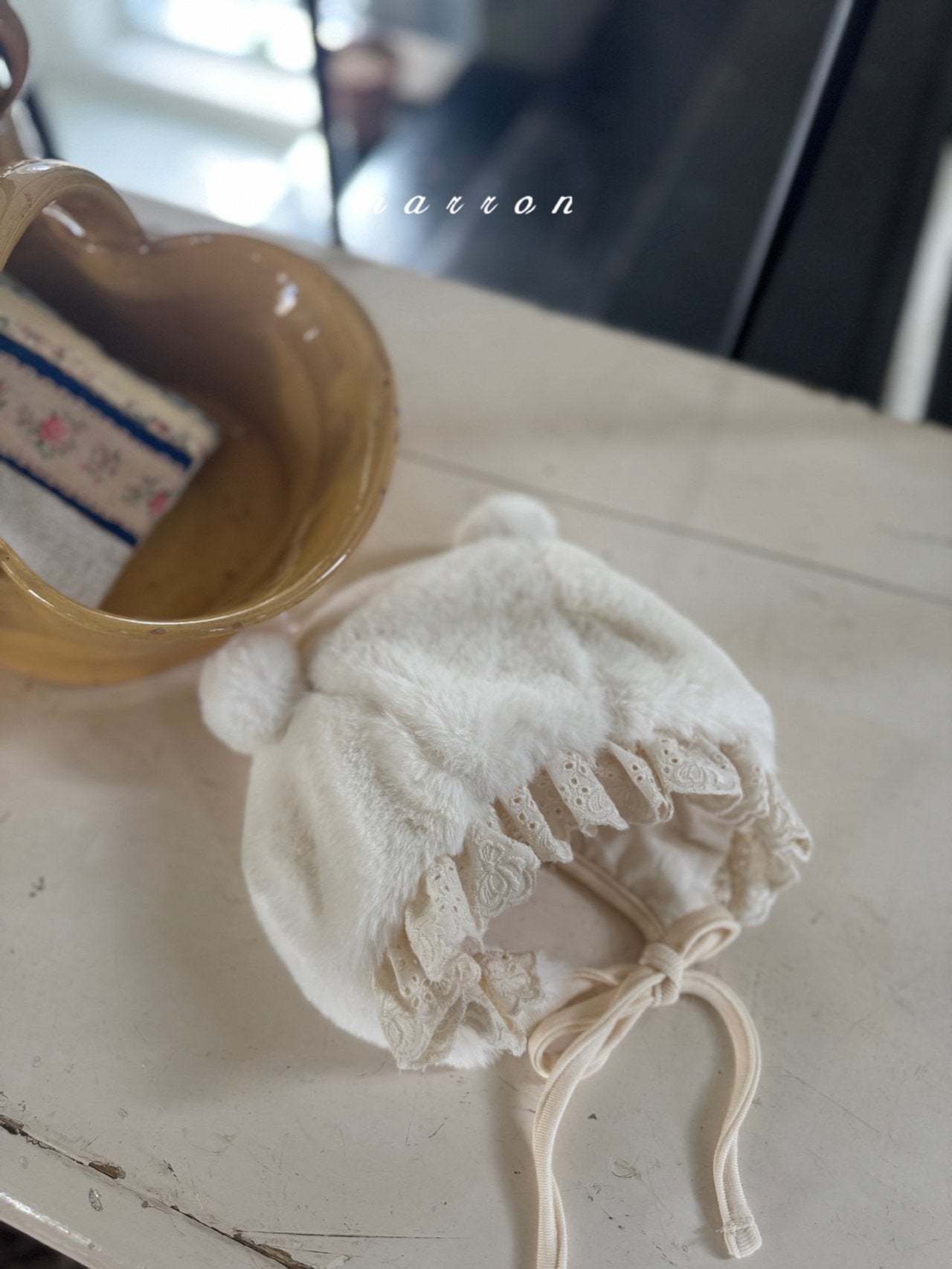 ［marron］Bear fur bonnet