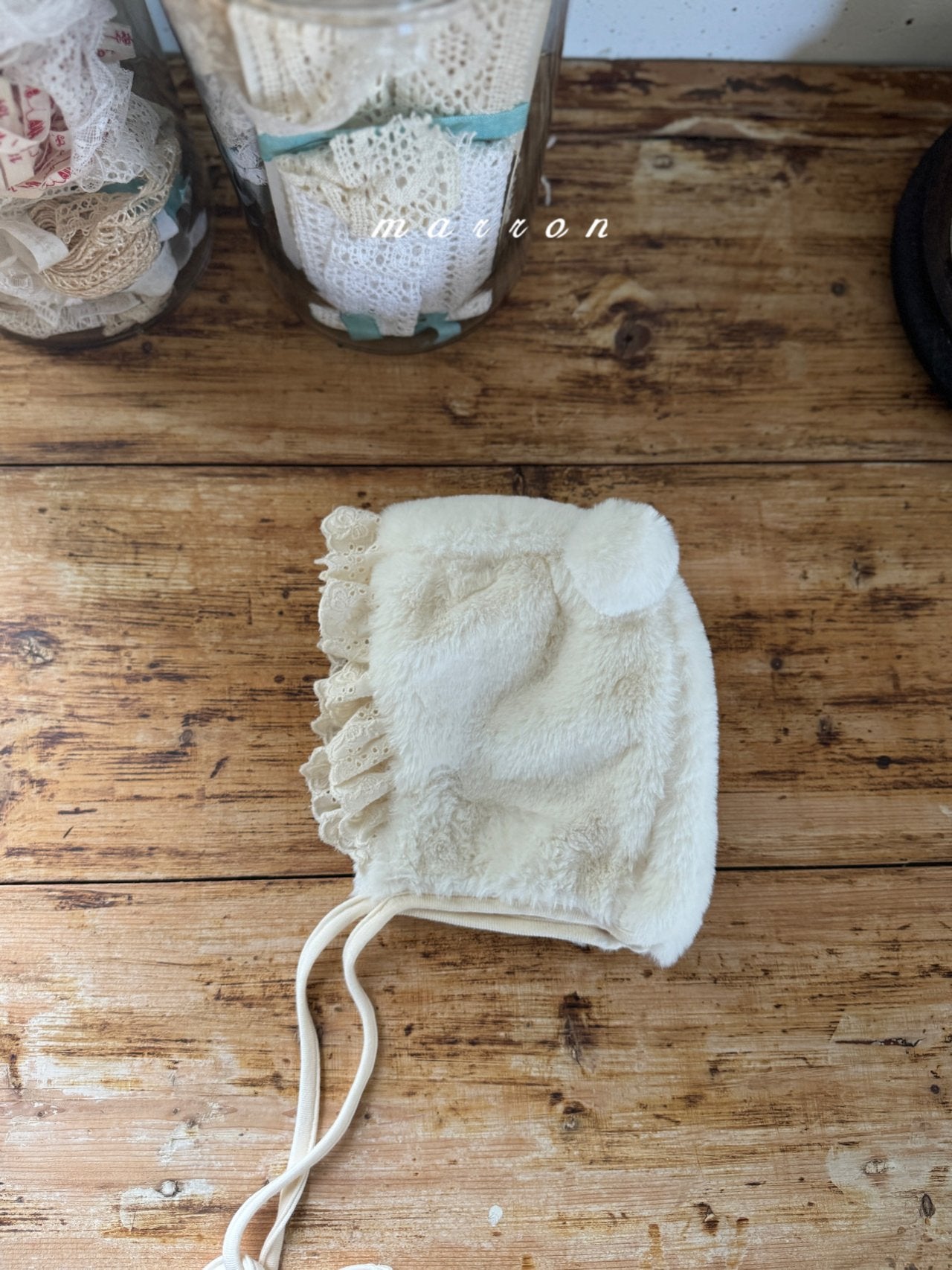 ［marron］Bear fur bonnet