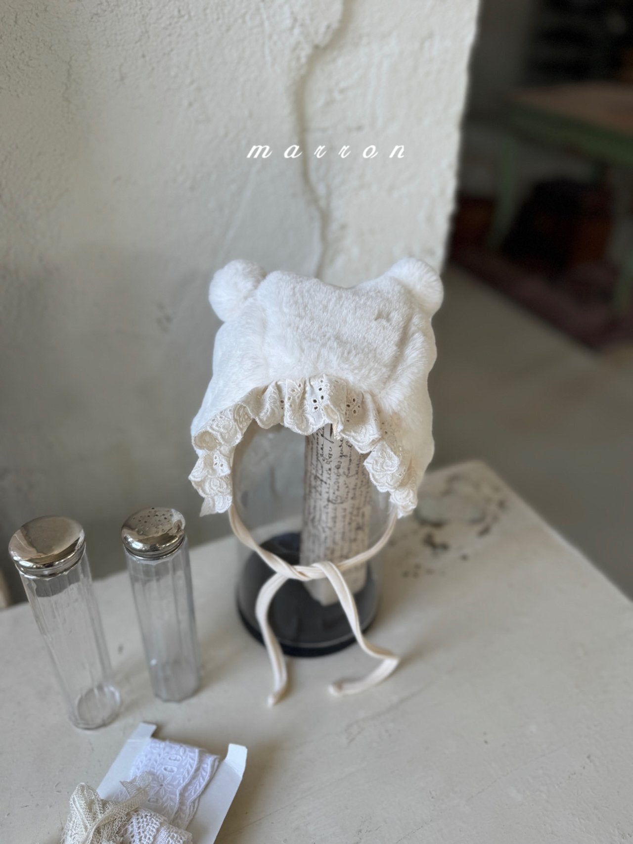 ［marron］Bear fur bonnet