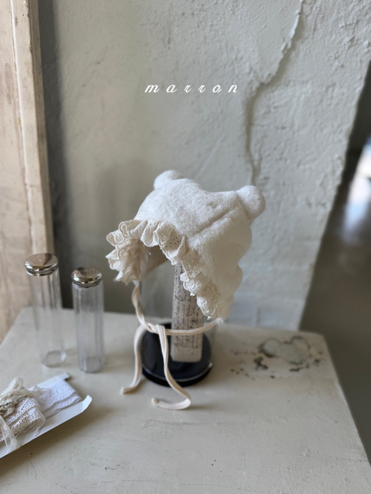 ［marron］Bear fur bonnet