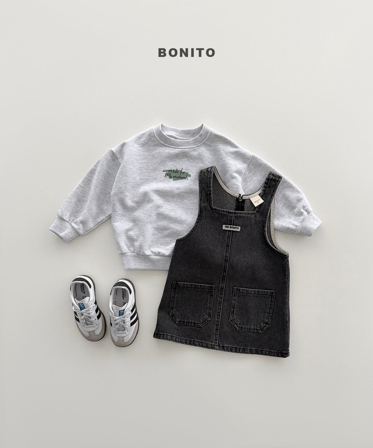 ［Bonito］Rib denim one-piece